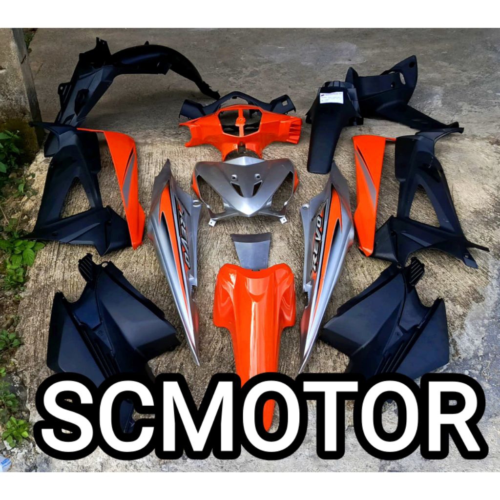 Cover Body Fullset Halus Kasar Honda Revo Lama Old Warna Orange Silver