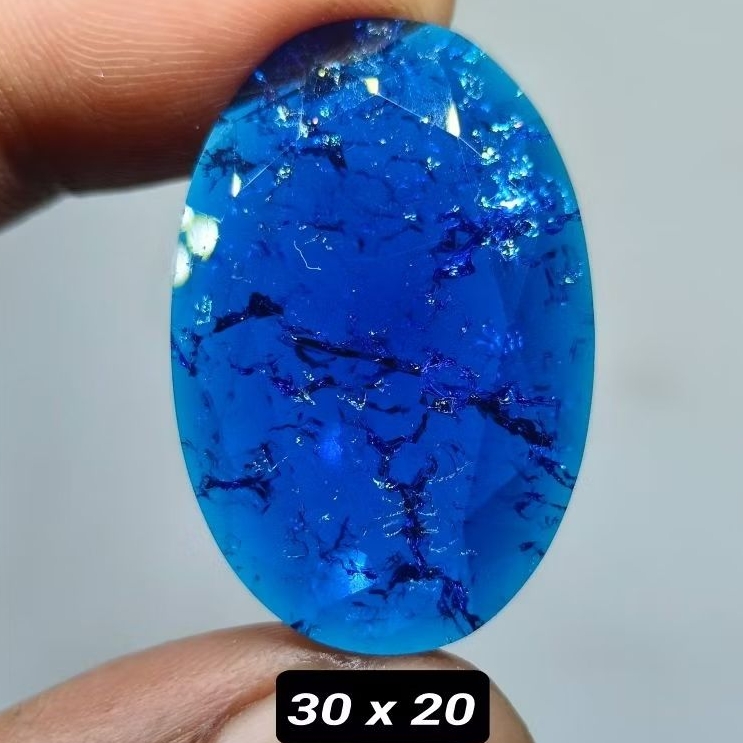 Batu Biru King Safir Cutting , Pecah Seribu , Jumbo 30 x 20