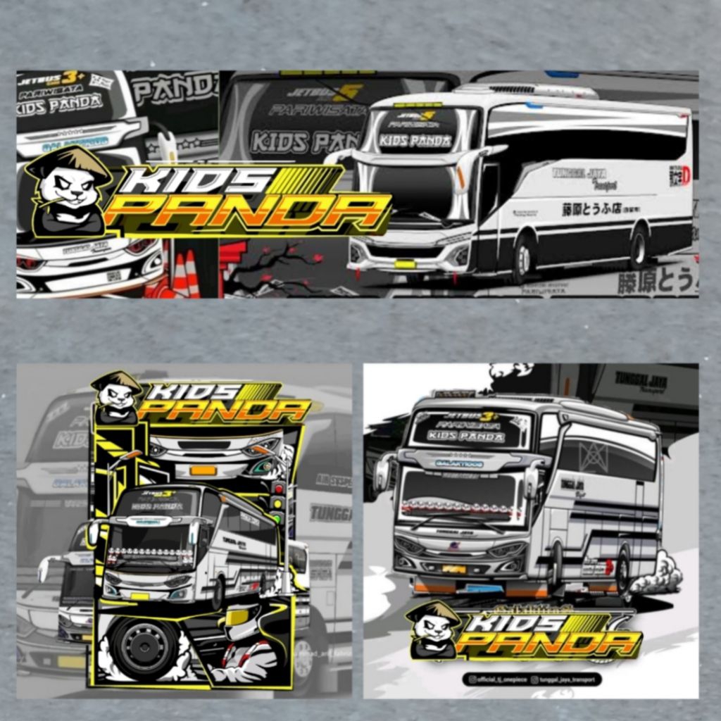 ISI 3 Stiker Bus KIDS PANDA Stiker bis bus Baik Rasa KIDS PANDA