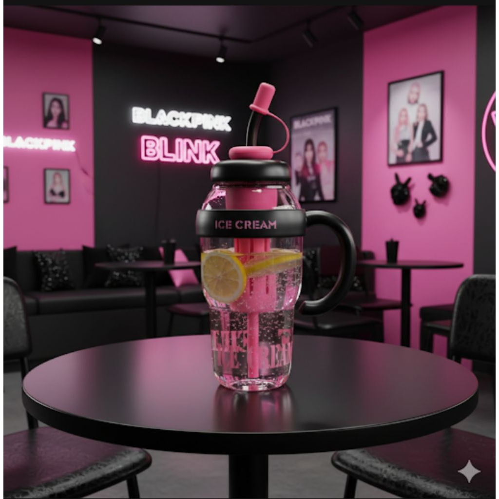 TUMBLER BOTOL MINUM WARNA BLACK PINK