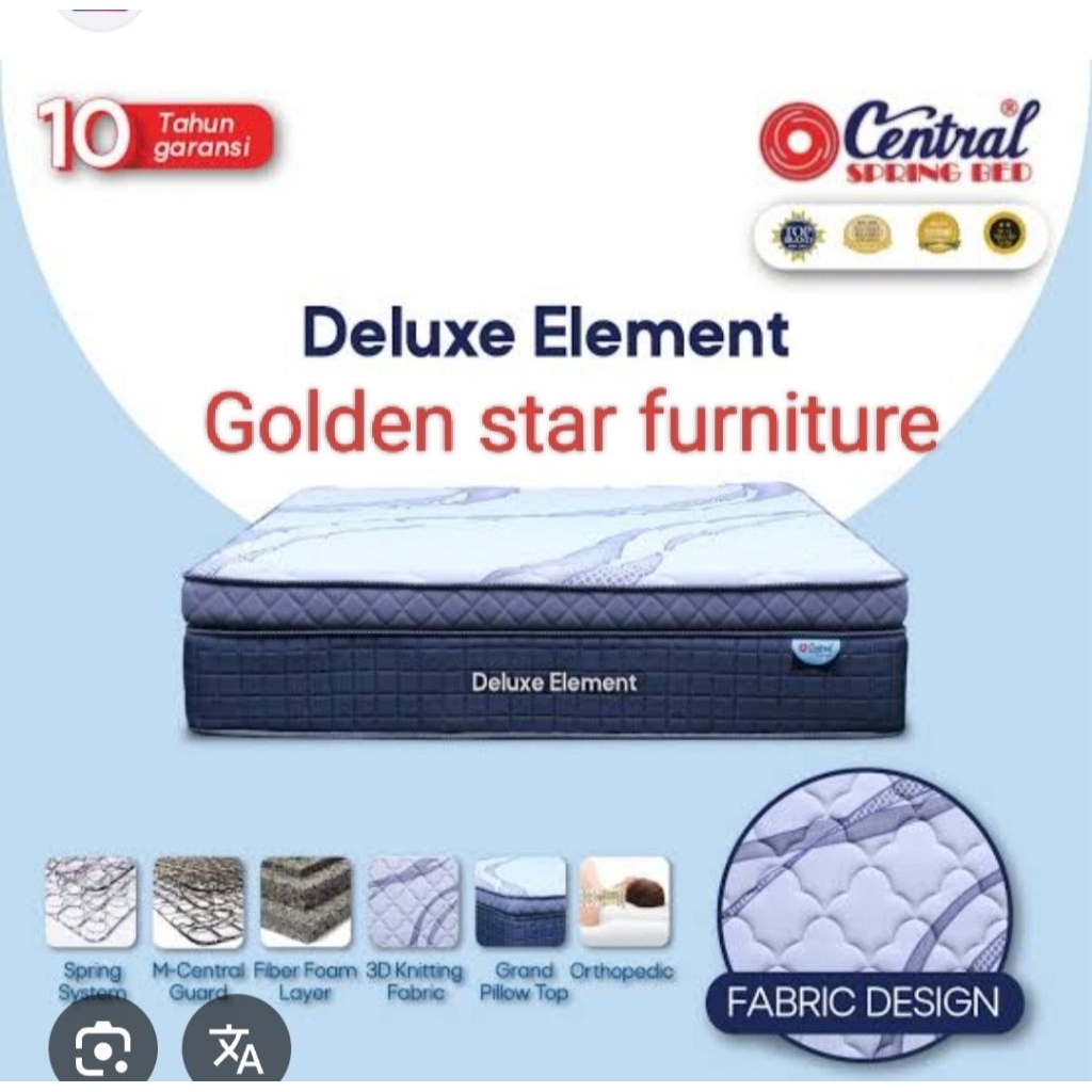 Kasur Springbed Central Deluxe Element PIllow Top Euro ( Matras ONLY )