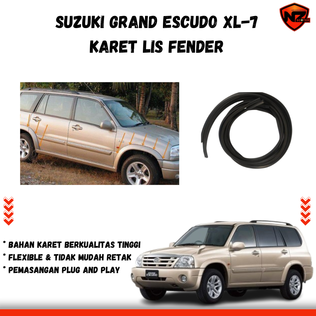 Karet List Fender Suzuki Escudo XL7 Lengkap | Pelindung Spakbor Mobil