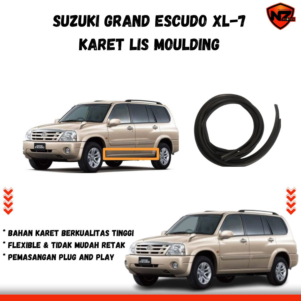 Karet Lis Moulding Bawah Pintu Suzuki Escudo XL7 | Aksesoris Body Samping Original Style