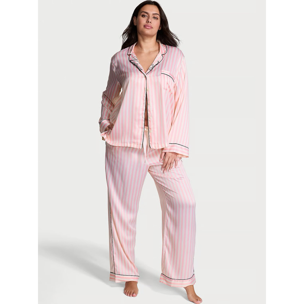 VICTORIA'S SECRET Satin Shine Long Pajama Set (SEGEL)