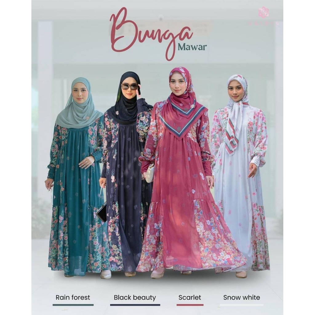 BUNGA MAWAR GAMIS DEWASA CERUTI PRINTING
