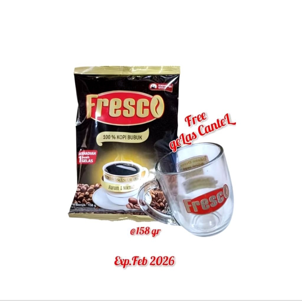 Fresco Kopi 158 gr Gratis Gelas