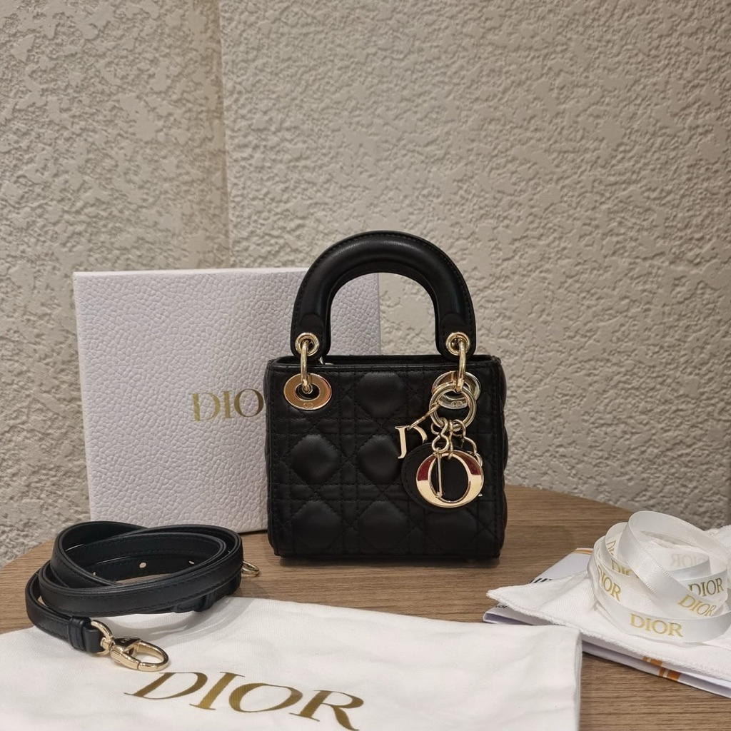 LADY DIOR MICRO BLACK GHW