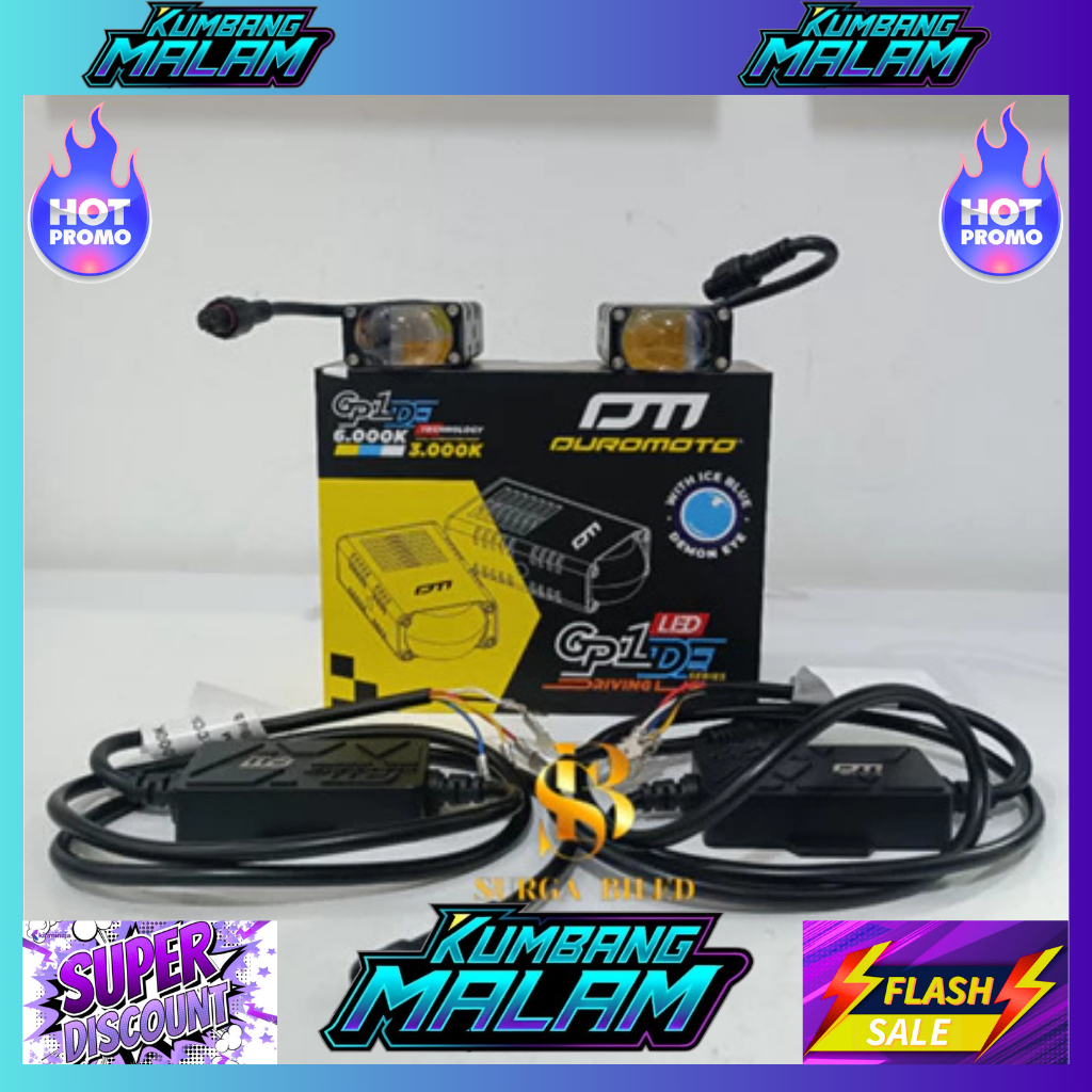 Duromoto GP1 DE ( putih kuning di lengkapi demon ice blue )