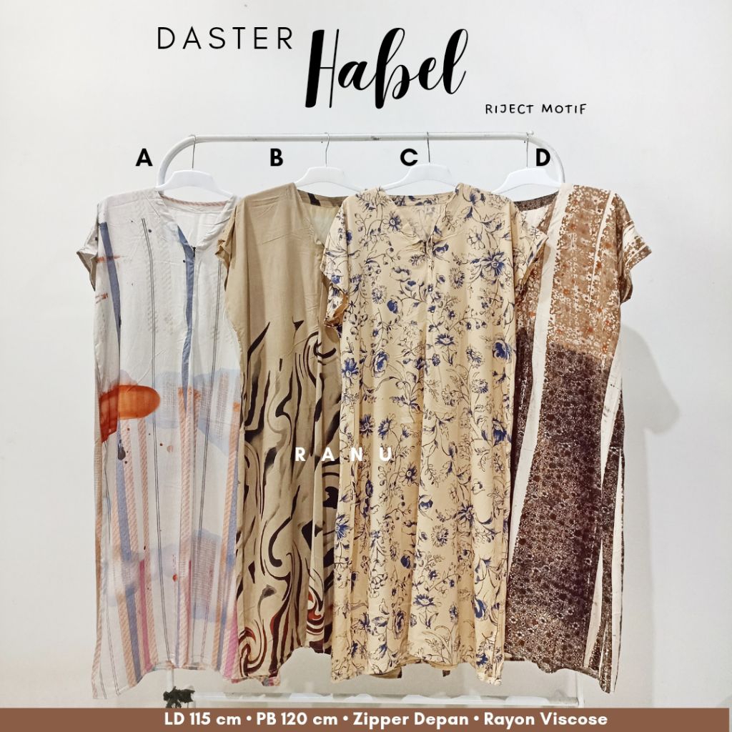 Daster Habel Busui Rayon Premium | Resleting Depan