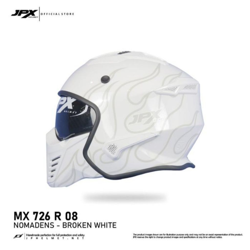 Helm JPX MX 726 R Broken White JPX Helmet Helm Full Face