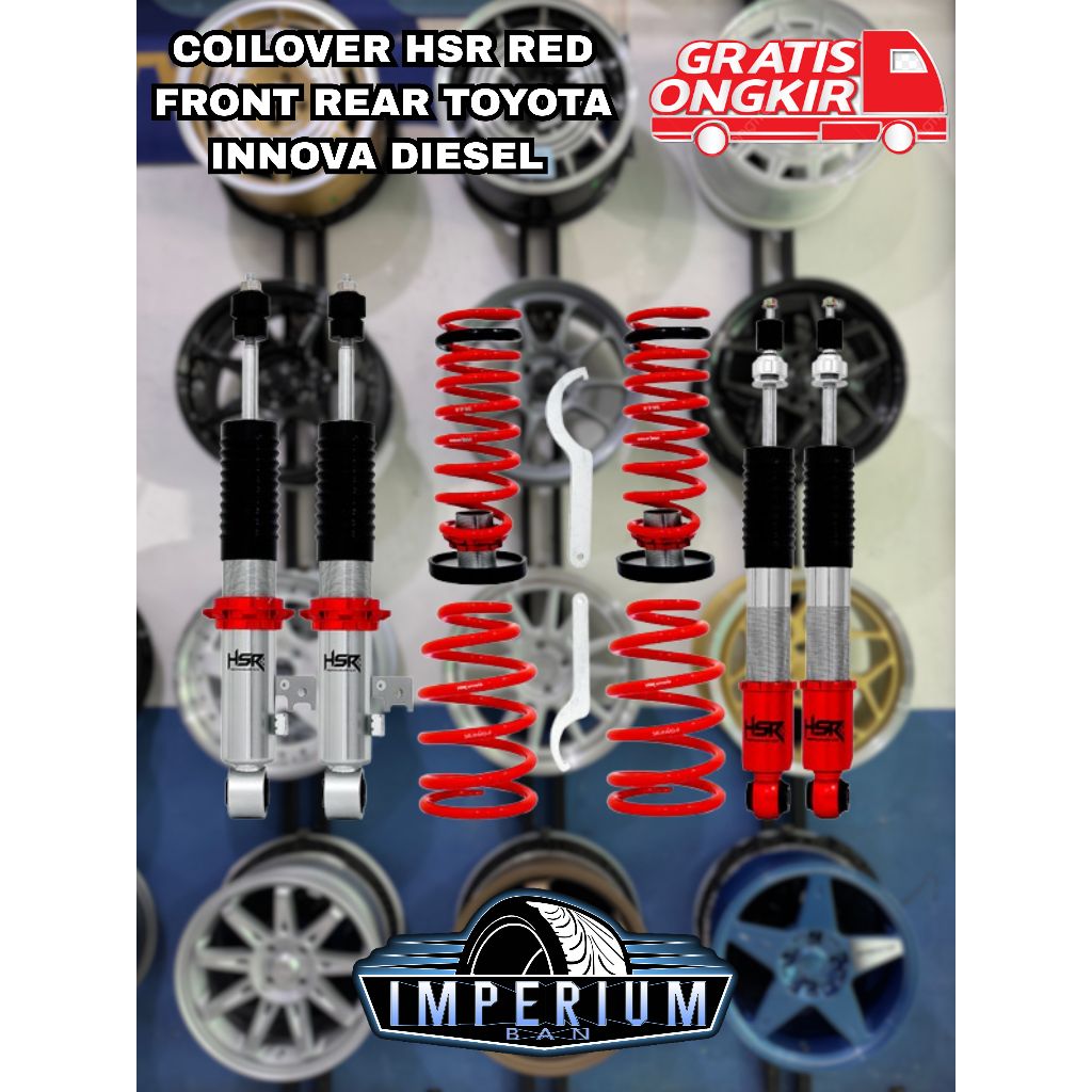 COILOVER HSR RED FRONT REAR TOYOTA INNOVA DIESEL Per Ceper Set Shock Untuk Innova Diesel