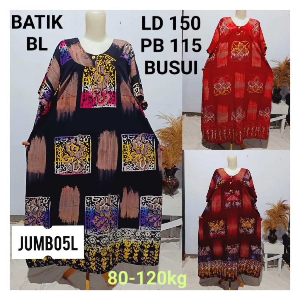 Daster Batik Solo BL Super Jumbo Ld150 Pb115 Busui