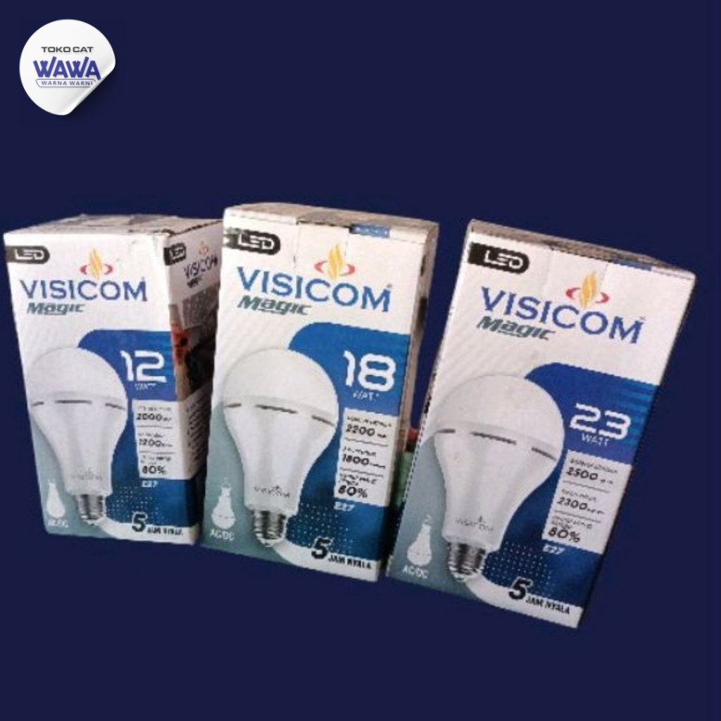 Lampu LED Emergency Visicom AC DC 12W 18W 23W Putih