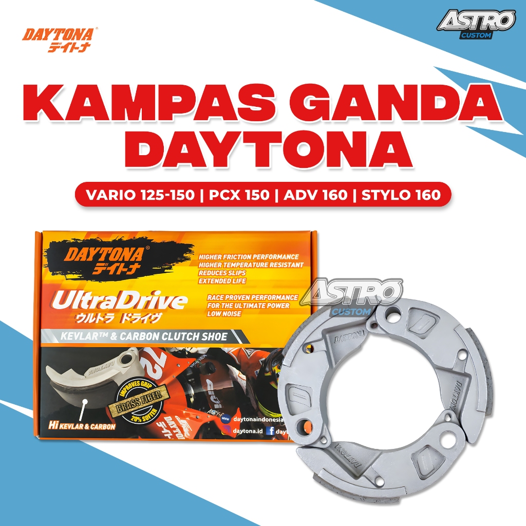 Kampas Ganda Daytona Vario 125 150 PCX ADV Sytlo 160 Nmax Aerox Lexi Beat Scoopy Fi Mio Hi Carbon
