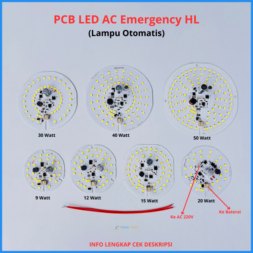 PCB LED AC Emergency HL 9 12 15 20 30 40 50 Watt Mesin Lampu Otomatis Lampu LED Magic AC DC