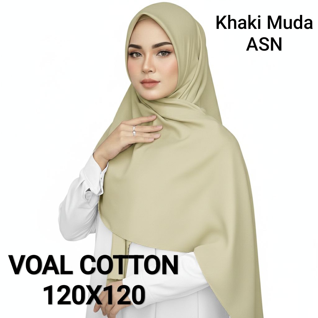 Jilbab Segi Empat ASN PNS Laser Cut Hijab Persegi Mustard Khaki Muda Dinas Keki Pemda Scarf Square W