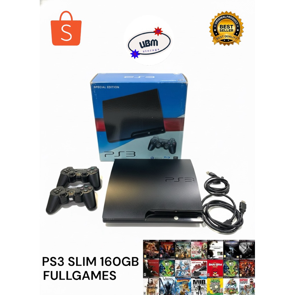 PS3 SLIM 160GB FULLGAMES, FULLSET, SIAP MAIN