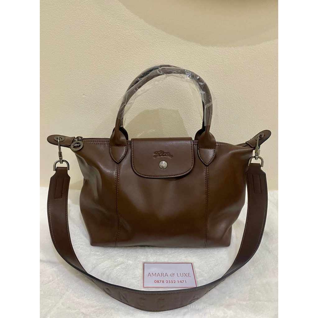 eLCi Cuir Top Handle Garis coffee