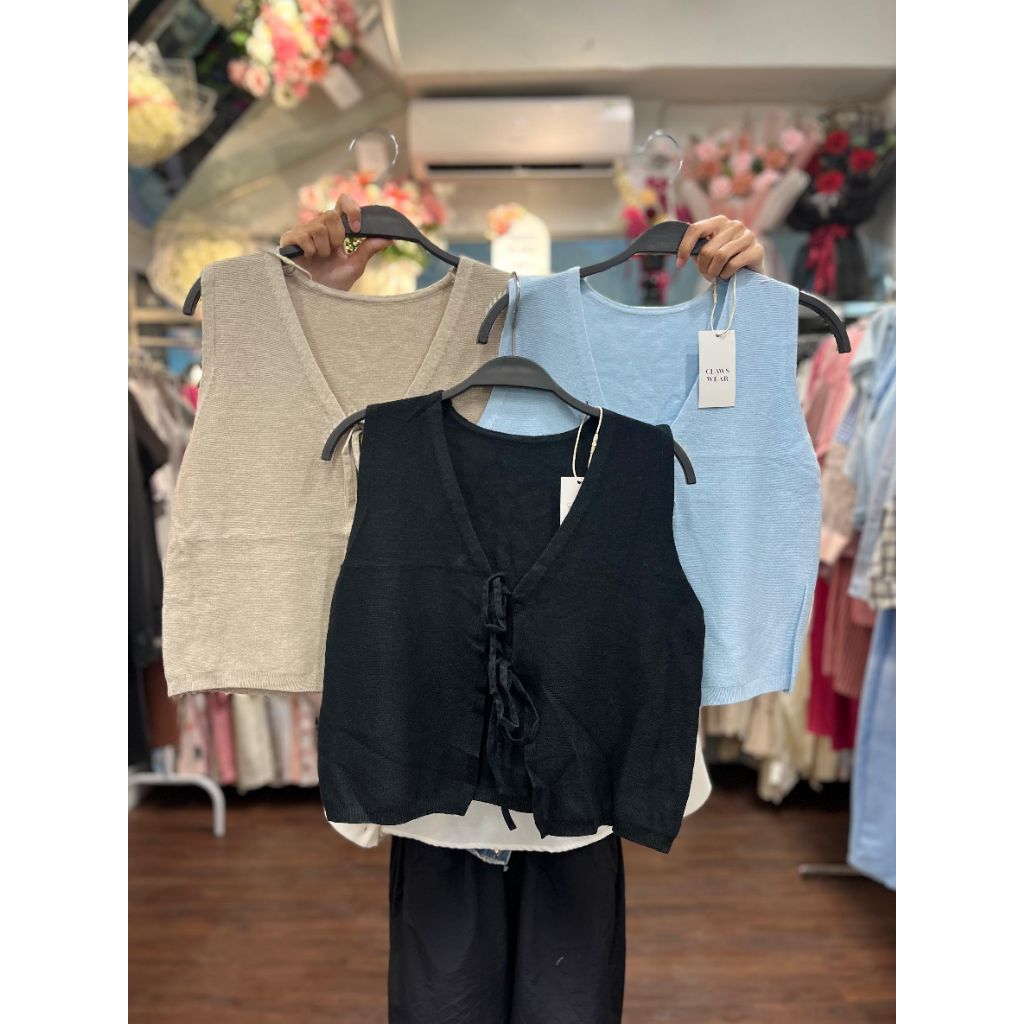 Rompi wanita unisex/baju wanita/-Atasan Tank Top Rajut Basic import bangkok/Thailand