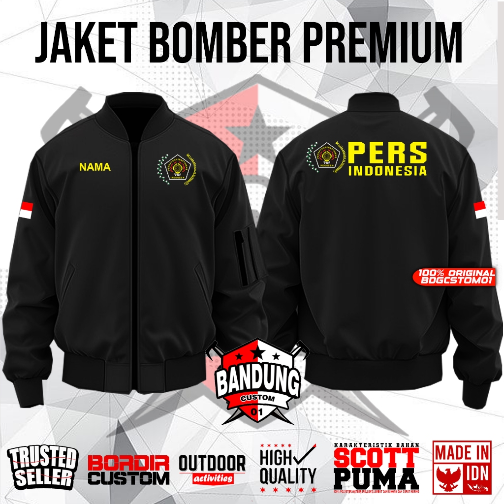 JAKET PERS/JAKET BOMBER PERS/JAKET WARTAWAN/JAKET ANTI AIR