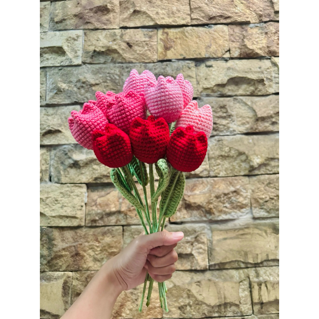 Bunga_Tulip_Rajut|Crochet_tulip_flower