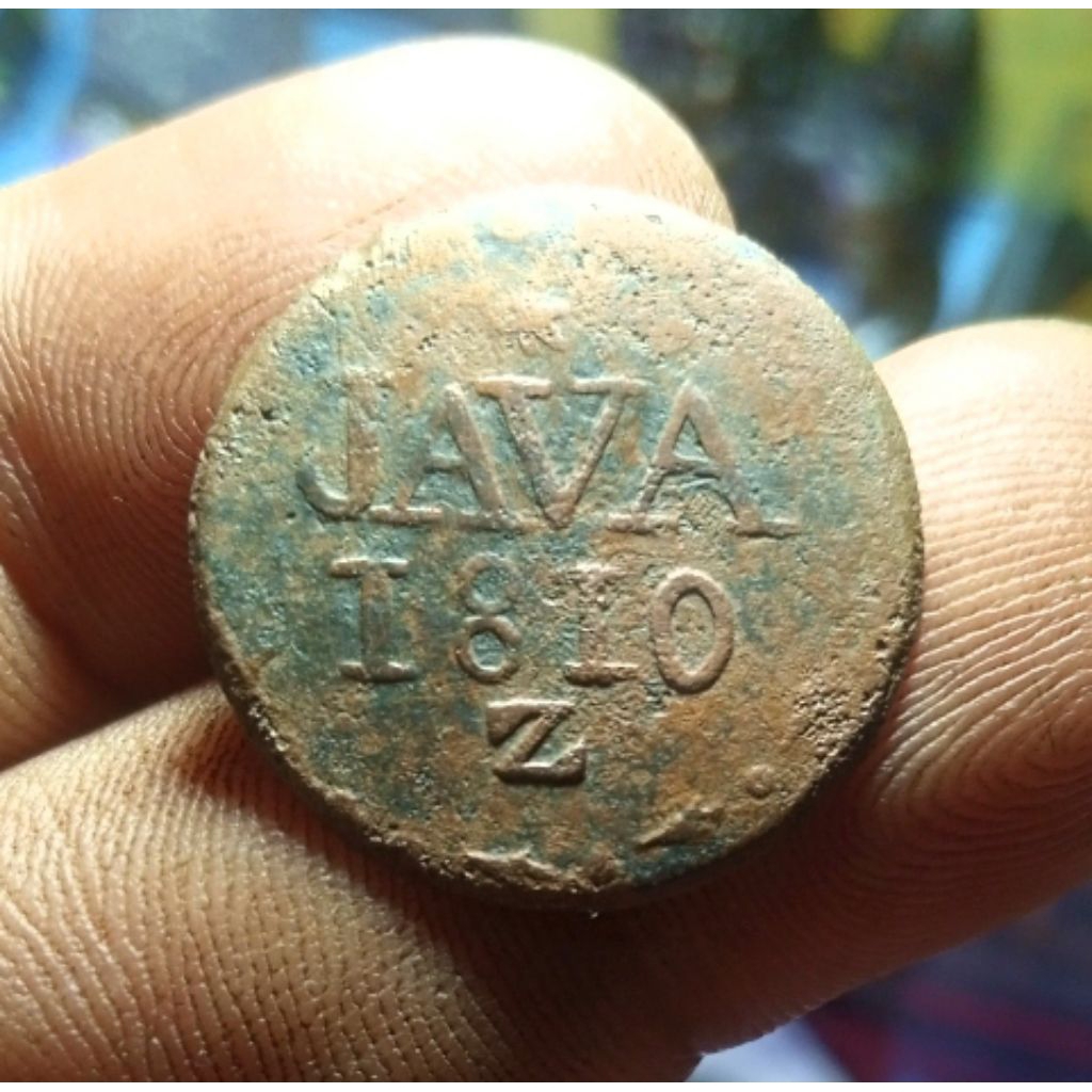 Koin 1 Duit Java Napoleon 1810 Z Head-Arrow RR-