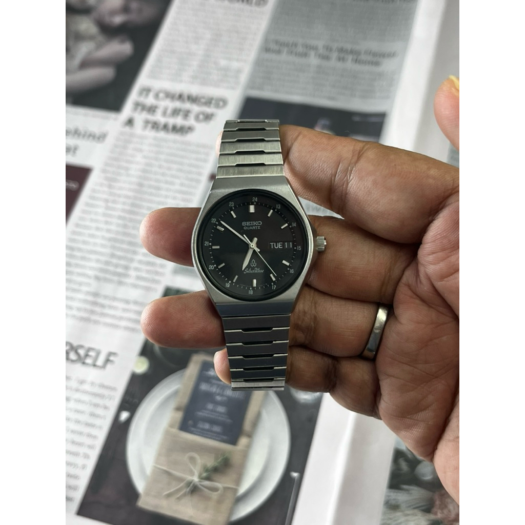 Seiko Silverwave 8229 Military Index Black Dial