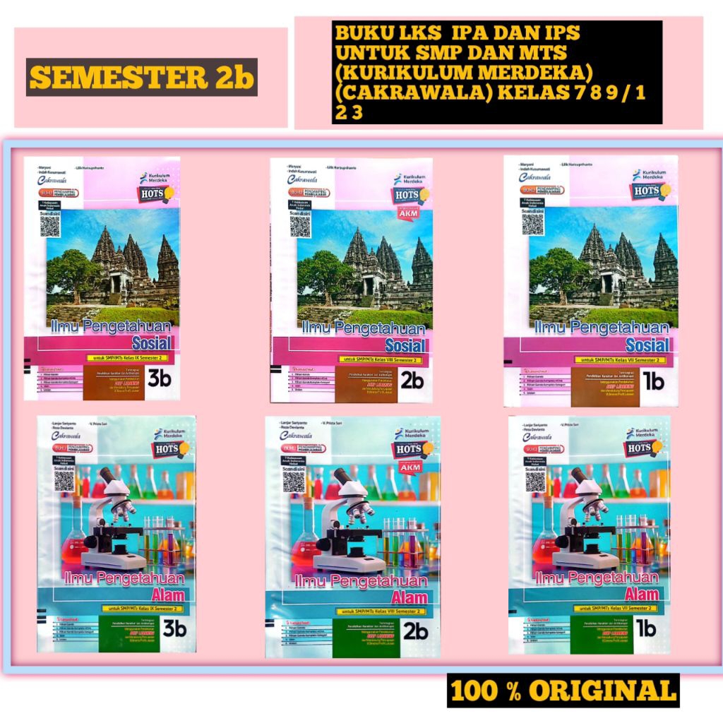 BUKU LKS IPA DAN IPS Untuk Smp / Mts kelas 1/7 2/8 3/9 kurikulum merdeka cakrawala untuk semester 2b