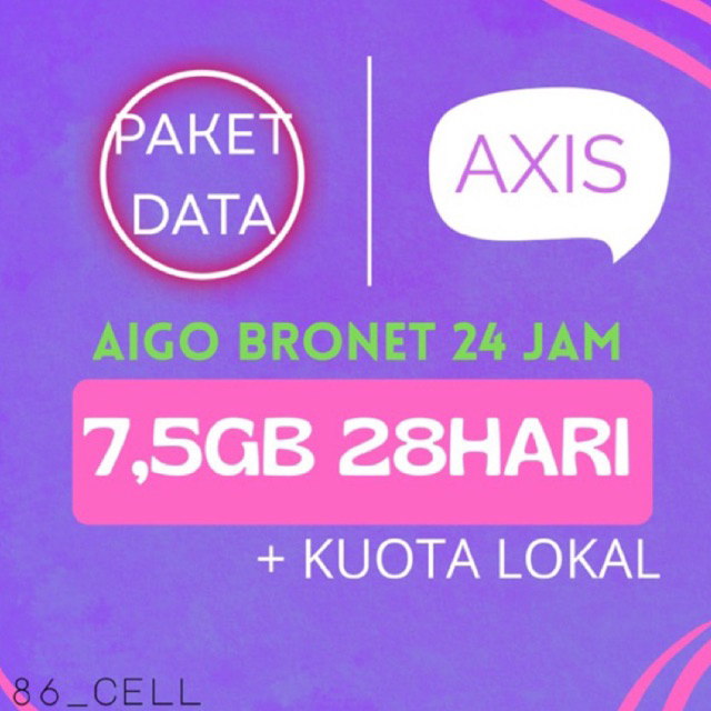 PAKET INTERNET AXIS BRONET 24JAM 7,5GB 28HARI