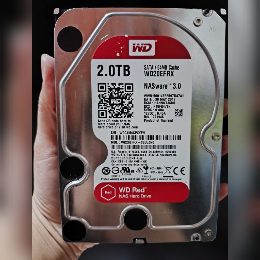 Hardisk HD HDD Hardisk Harddisk 2TB WD RED Nasware 3.5inc Sata Internal Second Oro sentinel 100%