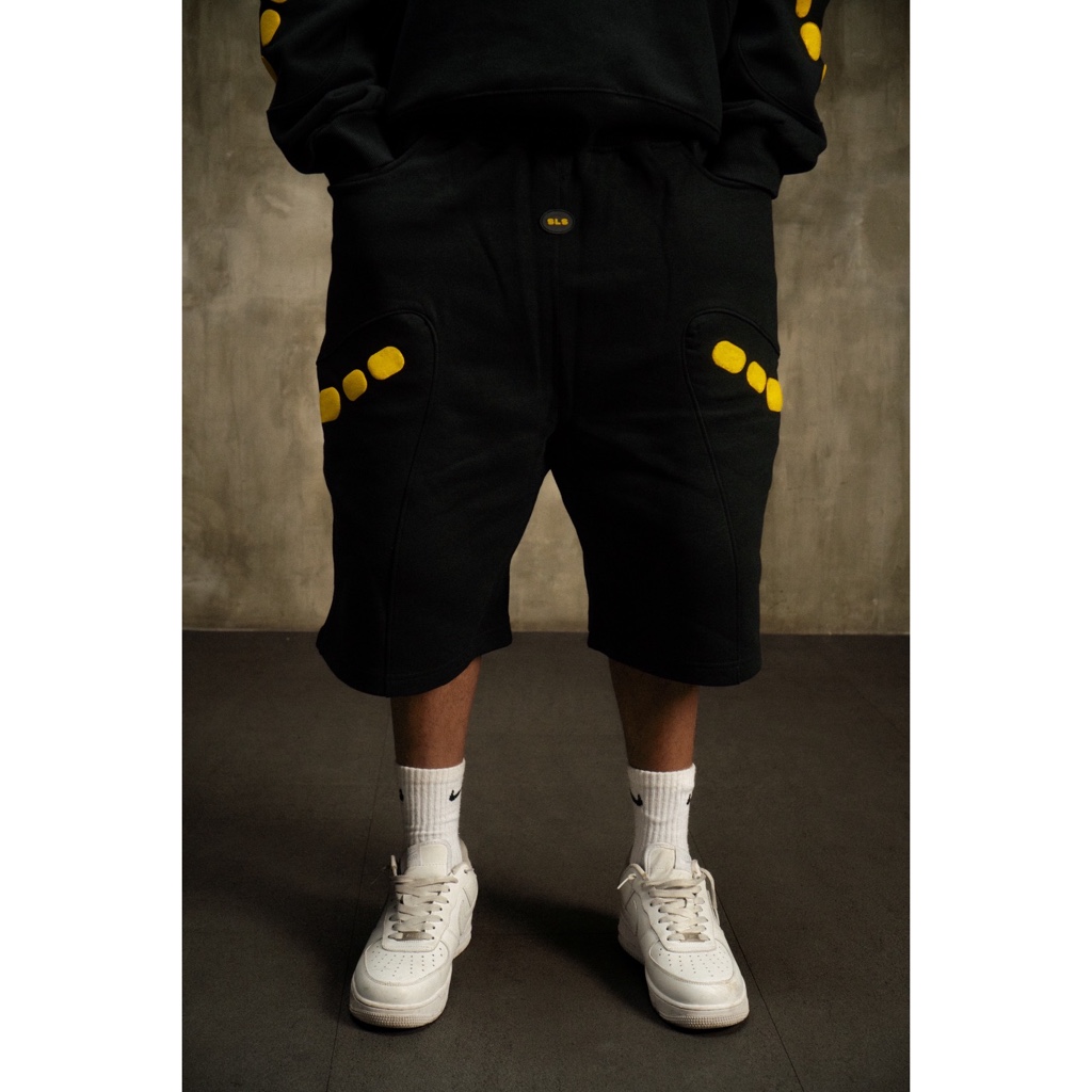 SHE LOVES SPRING "TURBO" SWEAT SHORTS BLACK