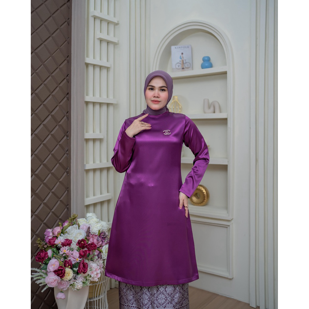 Baju kurung polos/baju kurung siti Nurbaya polos/kebaya tafeta/baju kurung Malaysia polos