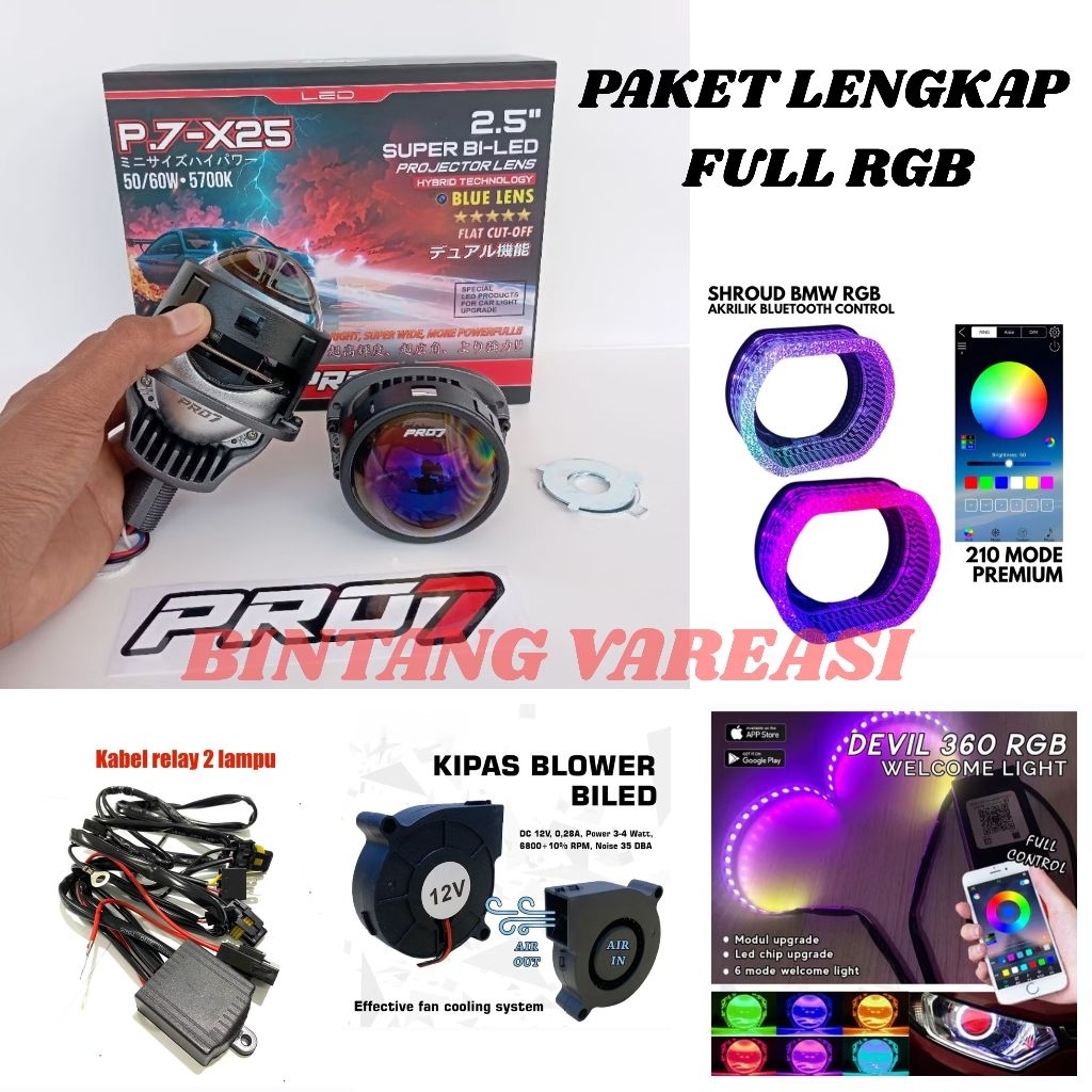 PAKET LENGKAP PRO7 P.7-X25 Paketan full RGB APP Biled pro 7 p7x25