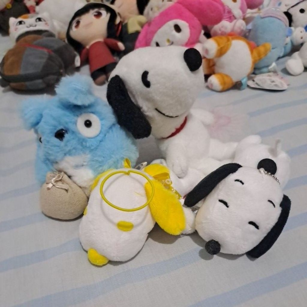 [ORI] Snoopy and Totoro Plush Keychain | Stuffed Toy Doll Snoopy Peanut Totoro Ghibli Sun Arrow Plus