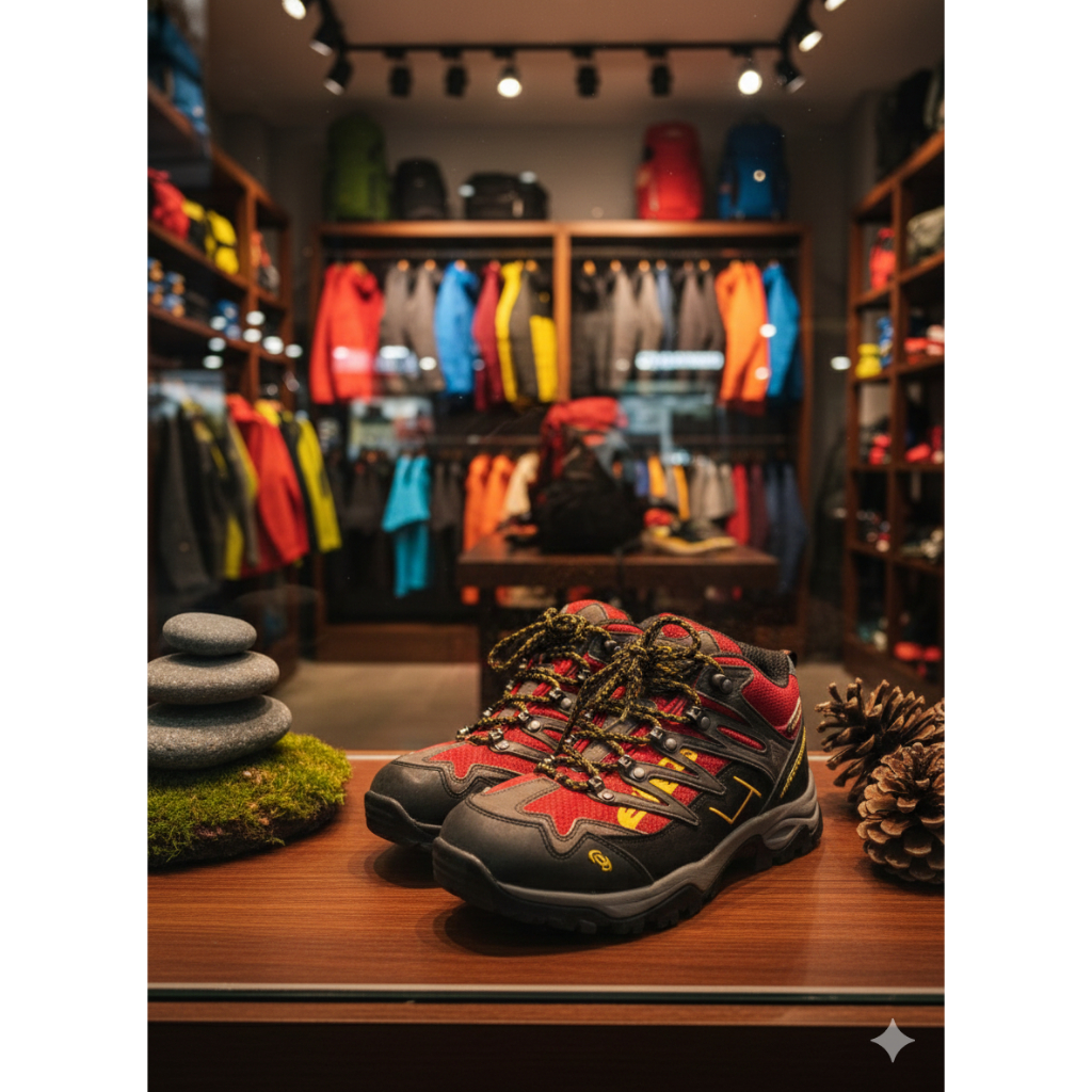 EIDER OUTDOOR HIKING SHOES GORETEX CARBON RED SIZE 41 IN255