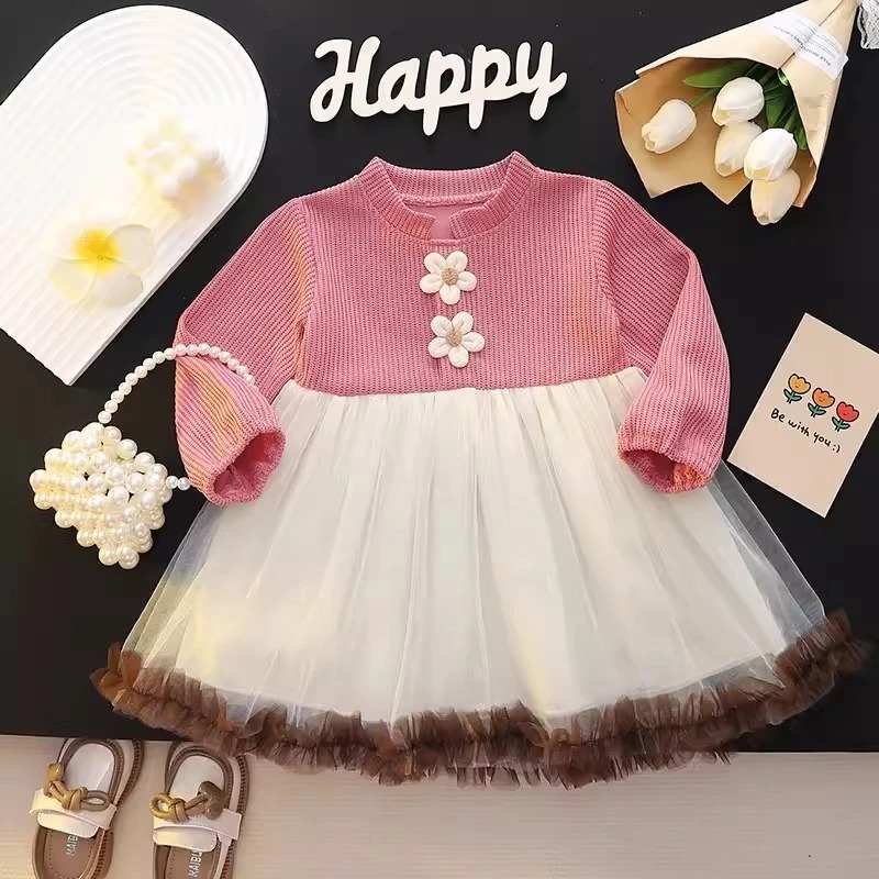 Dress Corduroy Anak Perempuan Usia 1-4 Tahun | Model Dress Lengan Panjang Balon Variasi Krah Sanghai