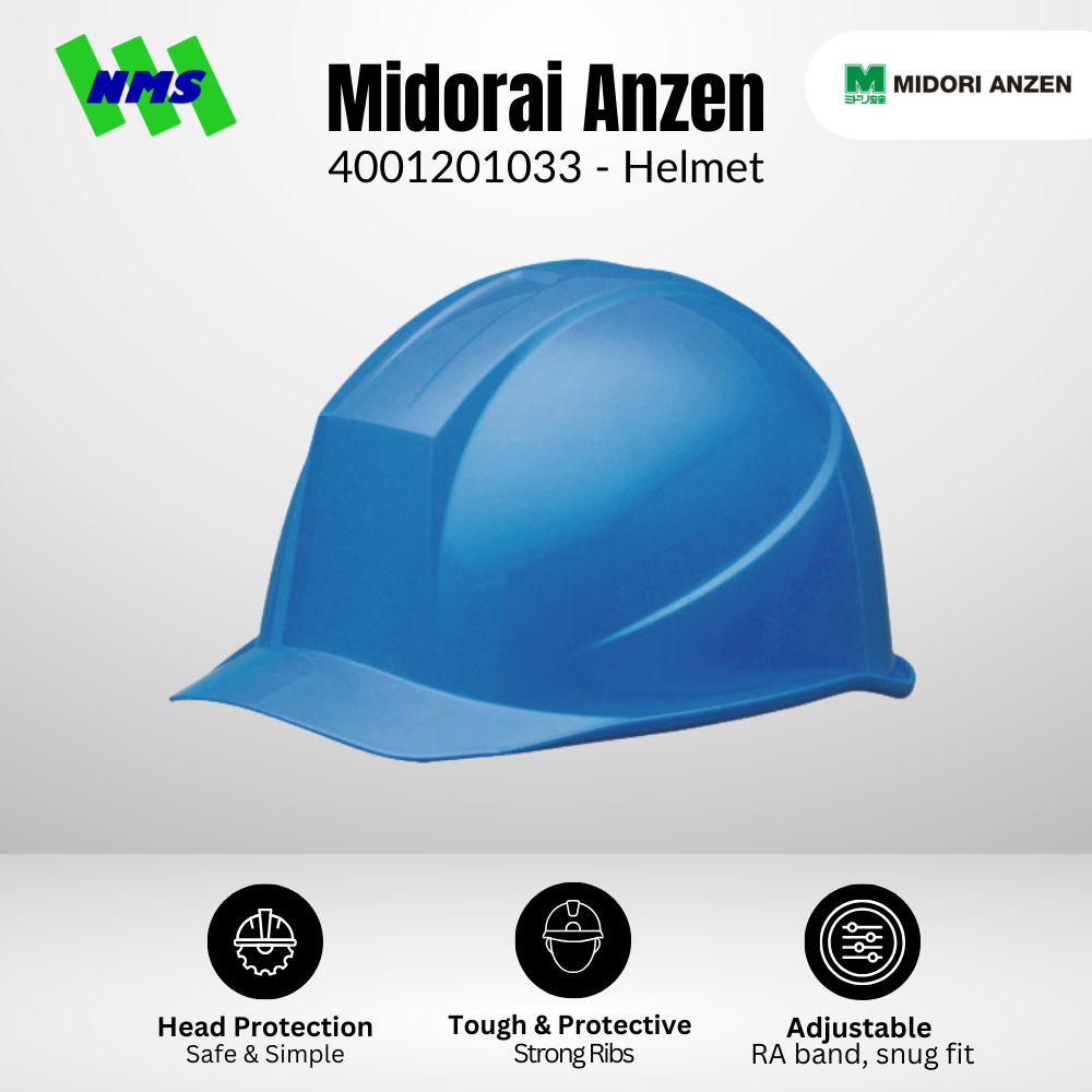 Helm Proyek Midori Anzen ABS Safety Helmet Blue 4001201033