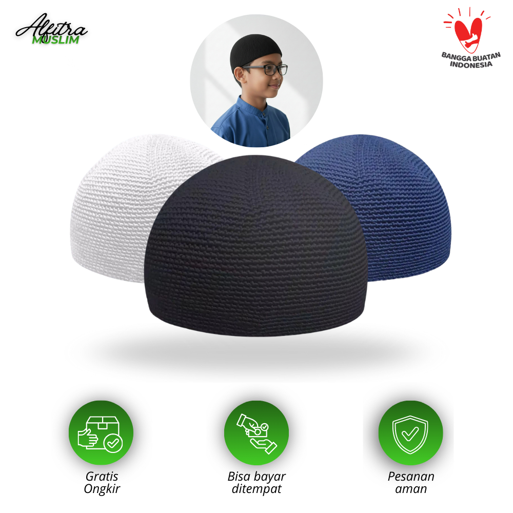 Al Fitra - Peci Anak TK SD Usia 4 5 6 7 Th Hand Made | Kopiah Songkok Haji