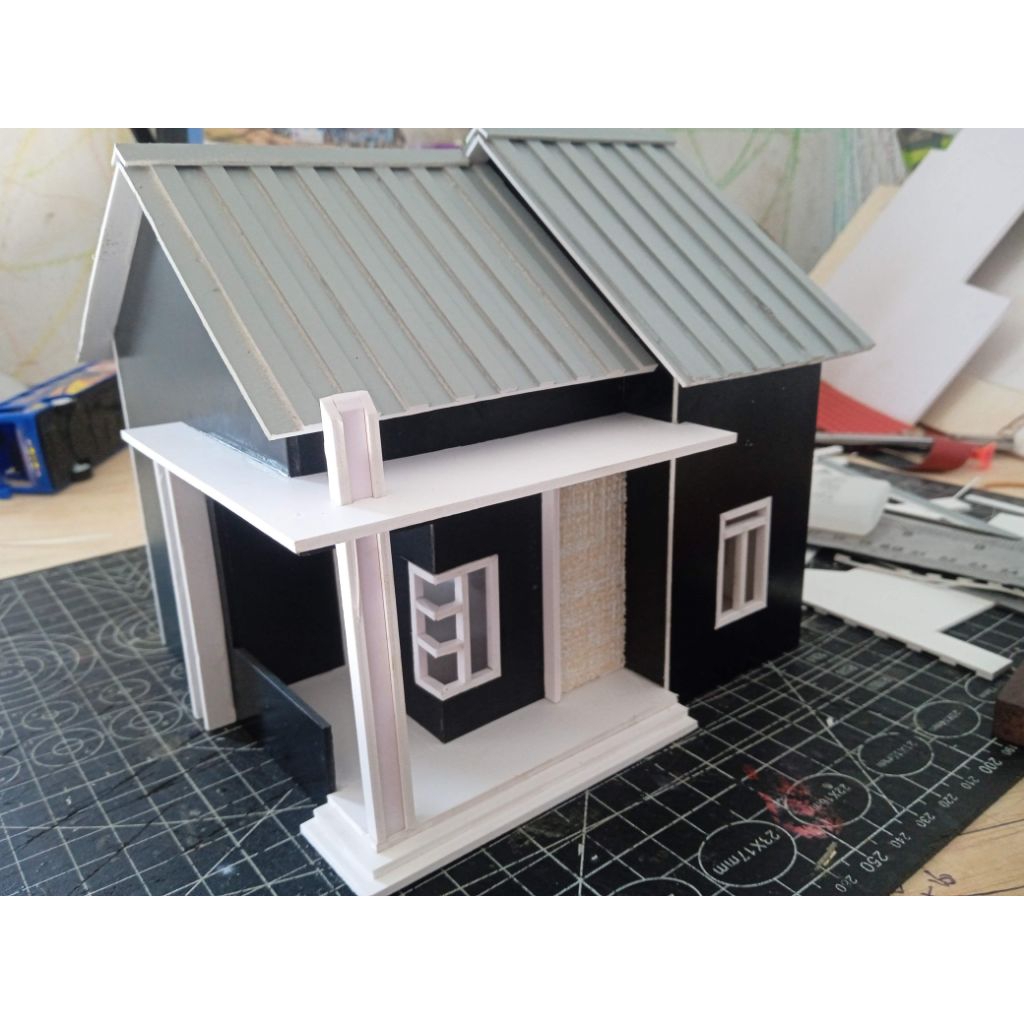 miniatur rumah diaroma modern unik