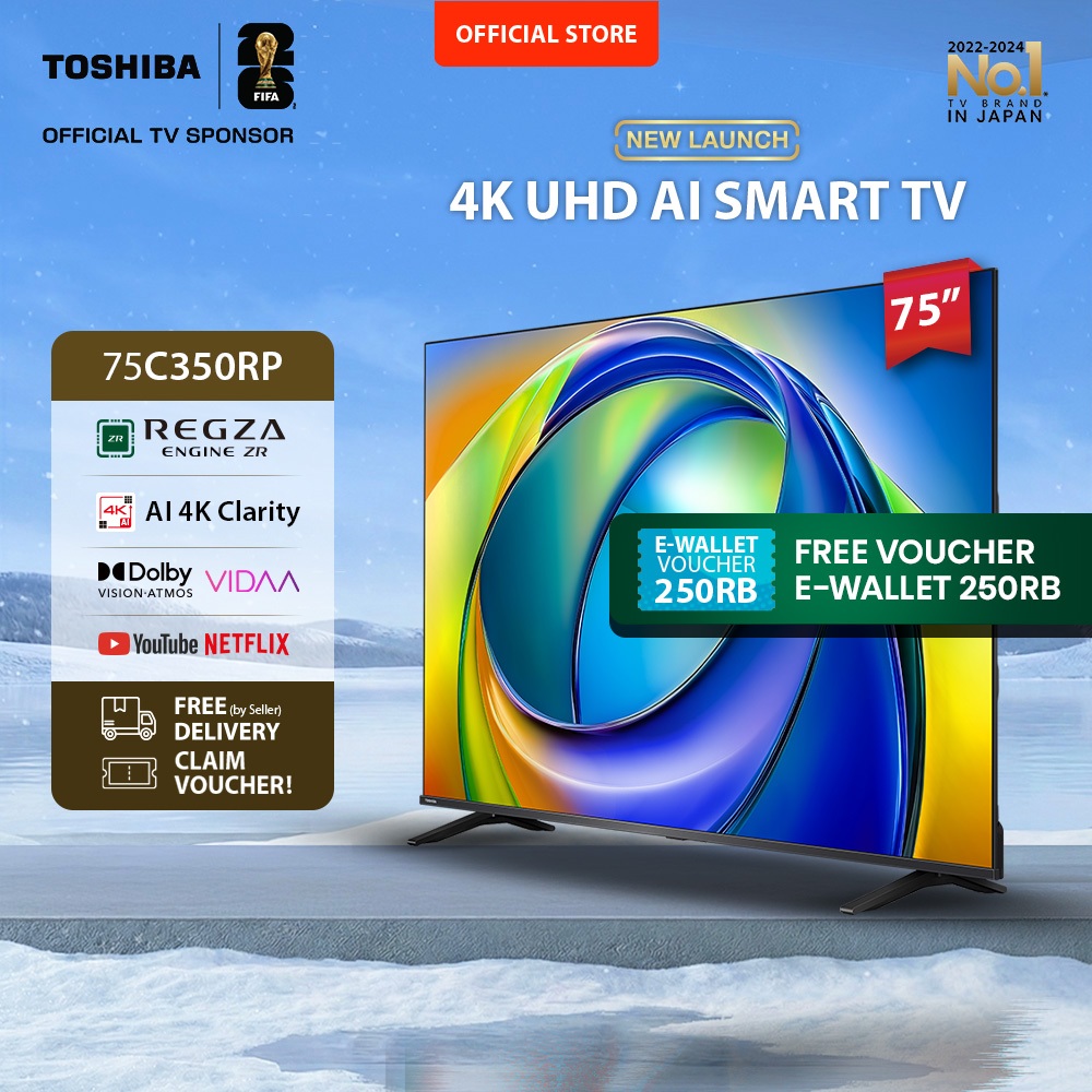 [4K] [FREE ONGKIR JABODETABEK] Toshiba TV 75" 4K UHD Smart TV - Regza ZR Gen3 Dolby Vision Atmos HDR