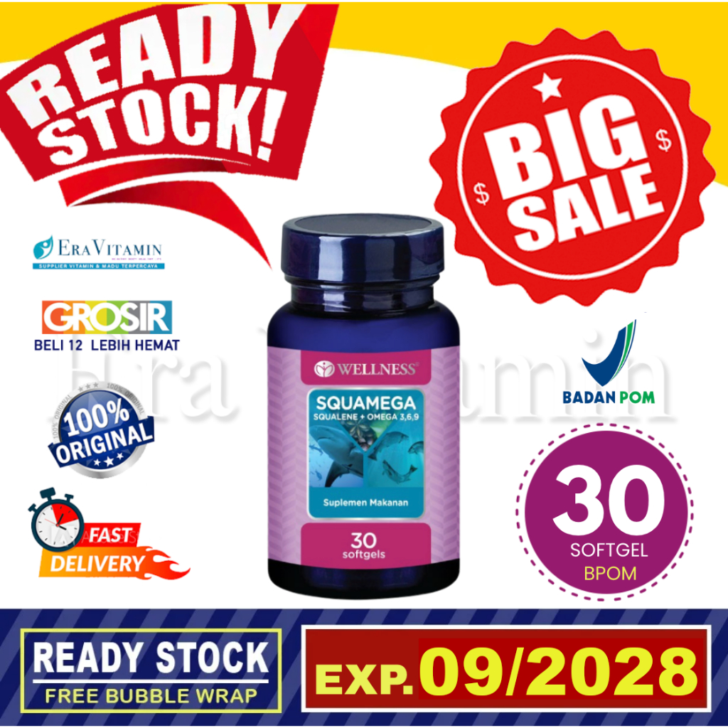 WELLNESS Squamega Squalene 369 Omega 3 6 9 Complete EFA 30 Kapsul