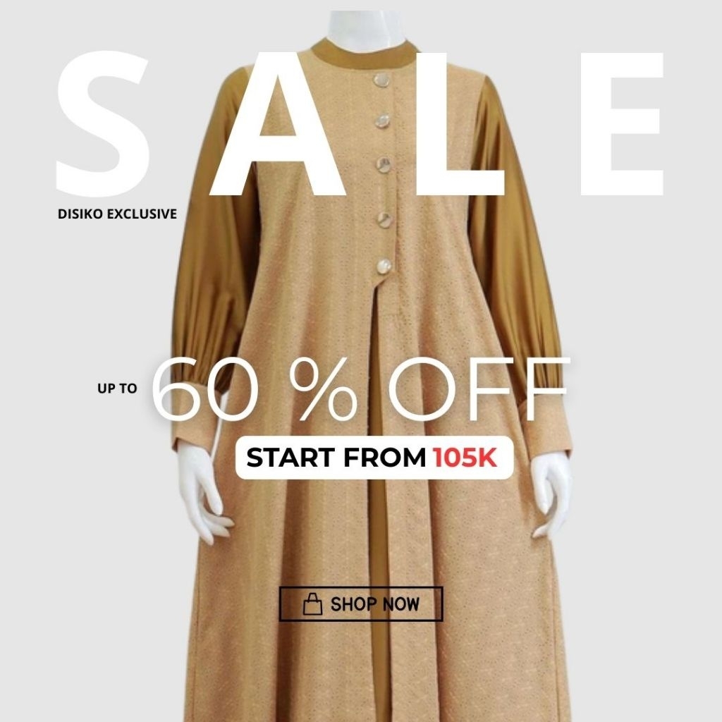 DISIKO EXCLUSIVE Original Dress Muslim Simple Elegant | Gamis Pesta Simple Elegant