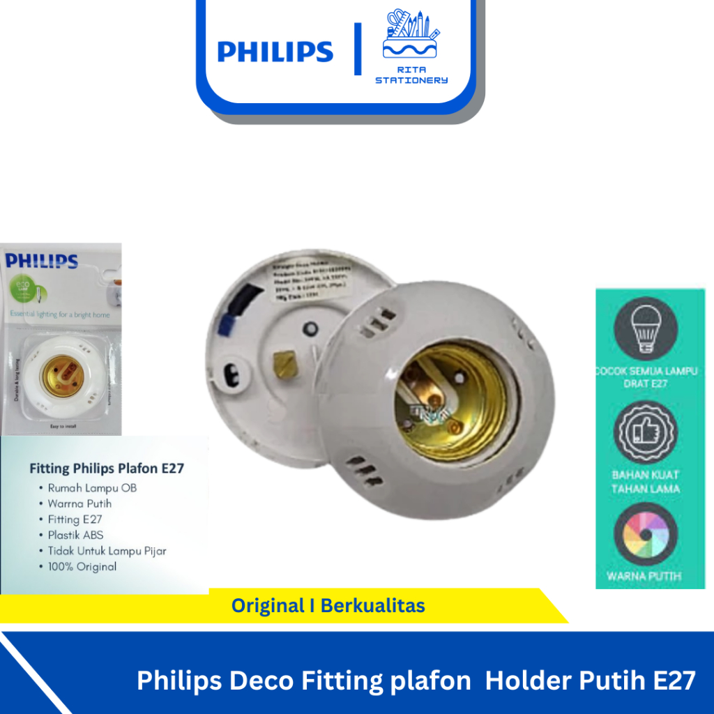Philips Deco Fitting Lampu plafon putih E27