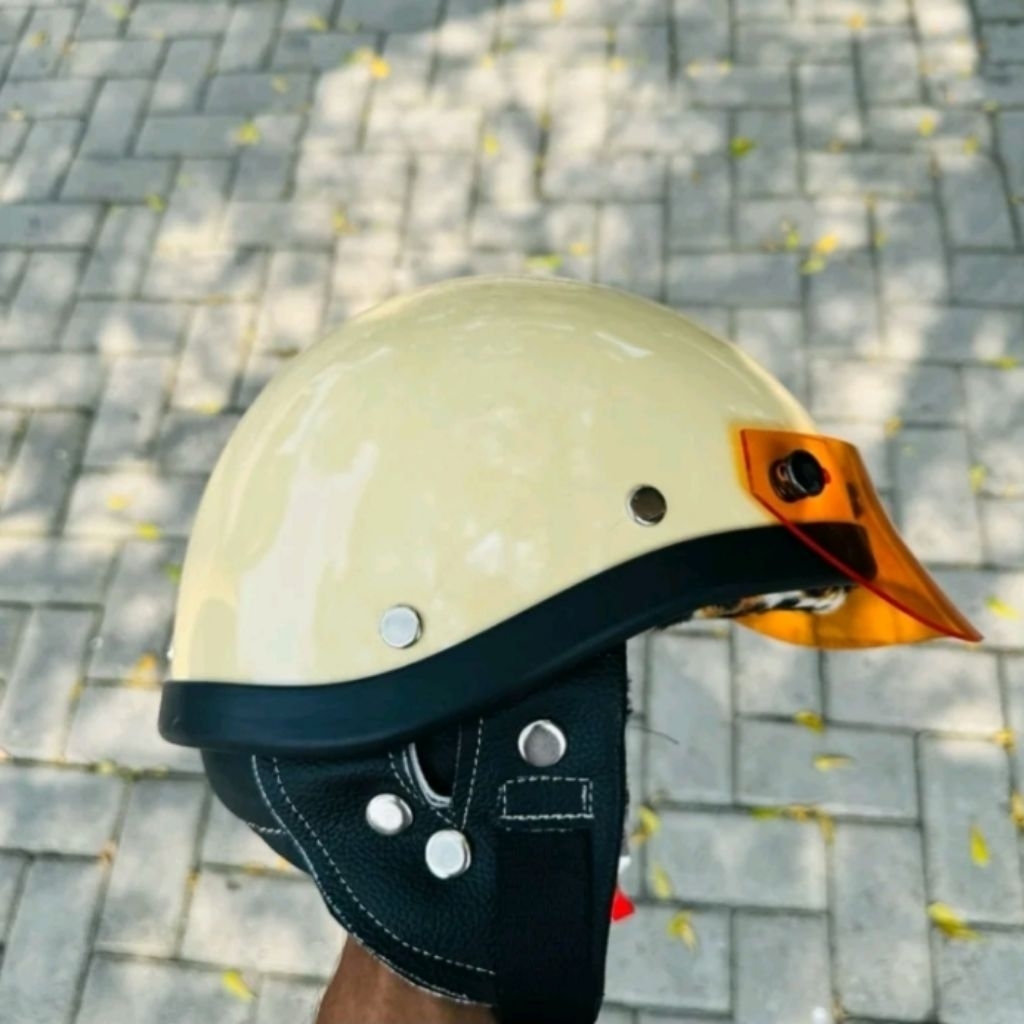 helm copper busa motif leopard  free pet/topi