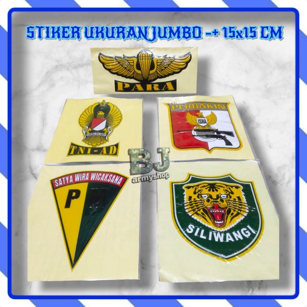 Stiker Timbul Jumbo Besar Tni Ad Pm Kodam3 Siliwangi Para Perbakin Baret Kopasus Kostrad Raider Infa