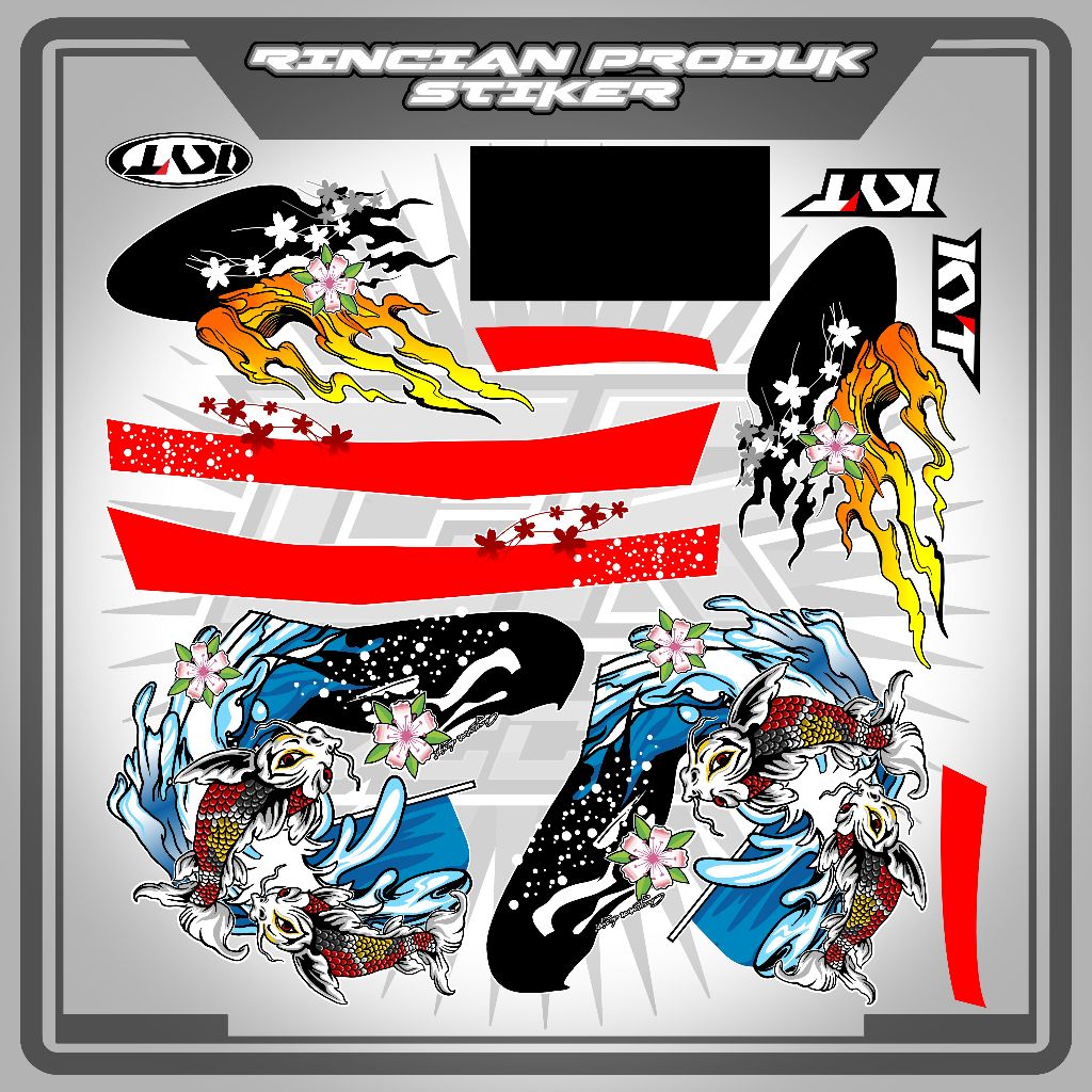 STIKER & WATER DECAL HELM MOTIF KYT NISHIKIGOI