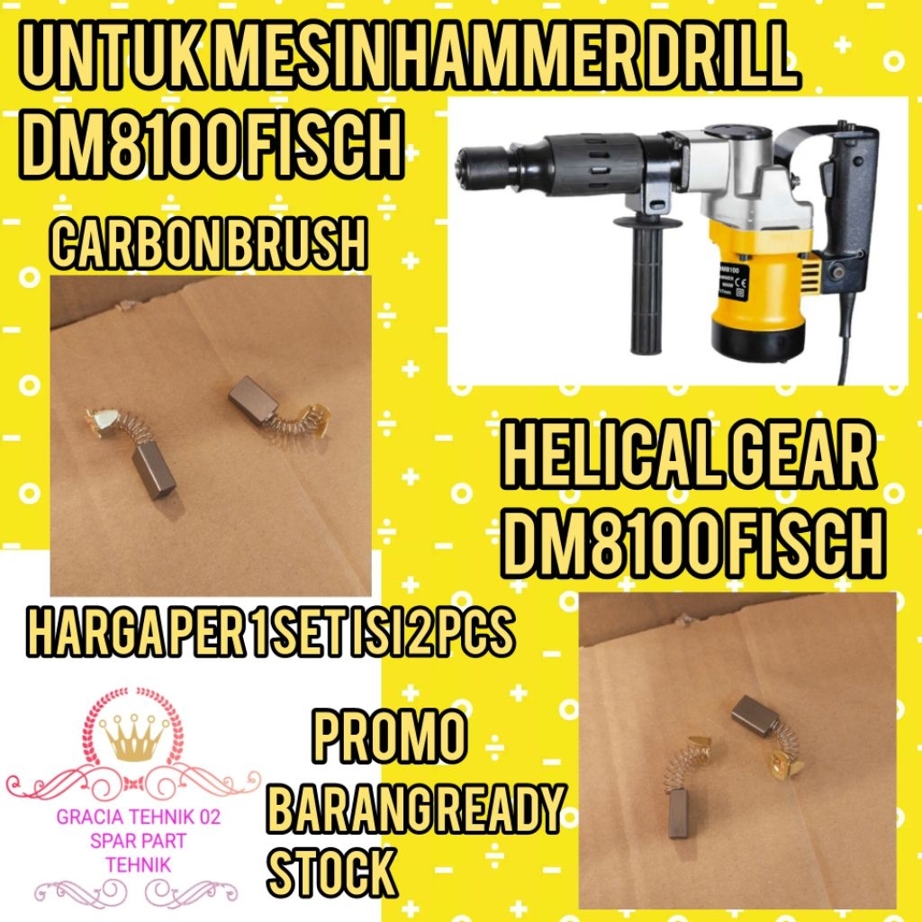 CARBON BRUSH DM8100 UNTUK MESIN DEMOLITION HAMMER DM8100 ARENG SPULL DM8100 FISCH