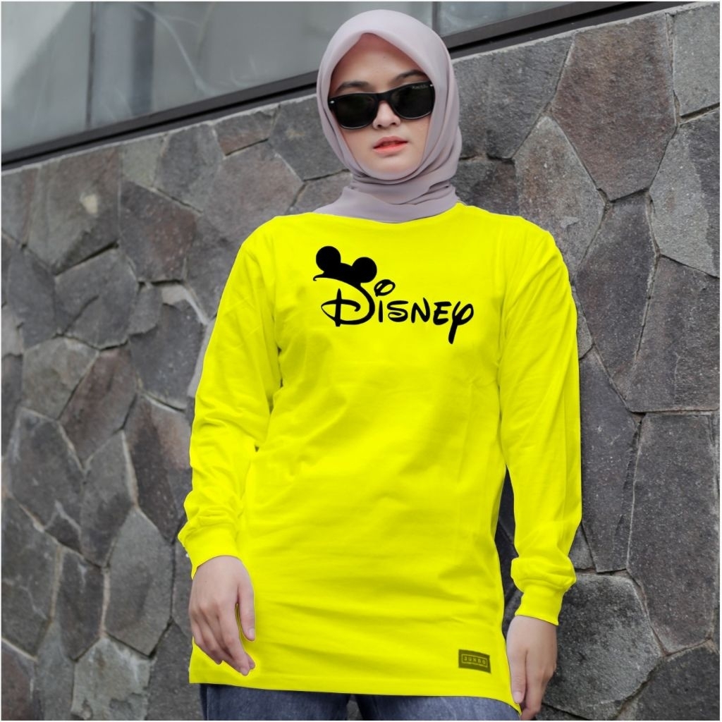 kaos lengan panjang Disney kaos wanita hijab atasan wanita muslimah katun tebal