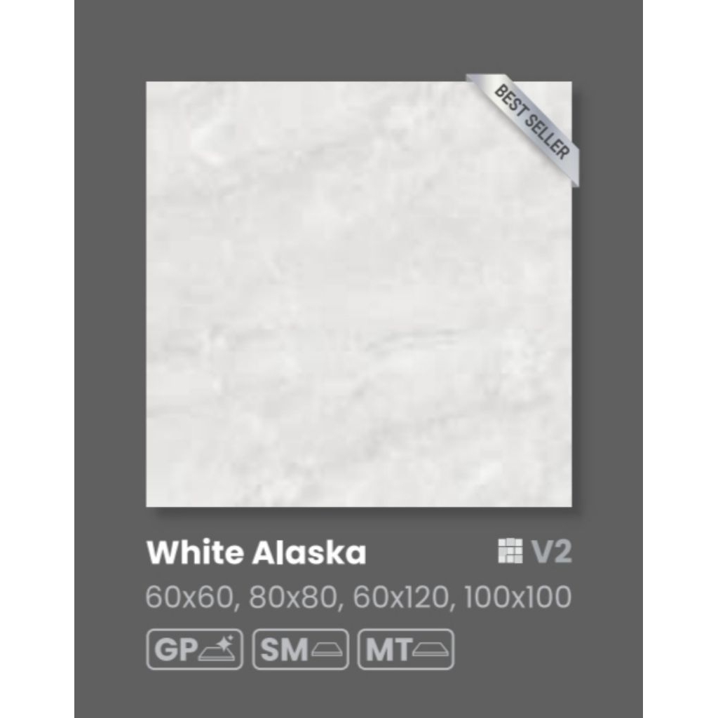 GRANIT MERK INDOGRESS MARBLE TILE TIPE WHITE, GREY, BLACK ALASKA UKURAN 60X60, AVAILABLE 80X80, 100x