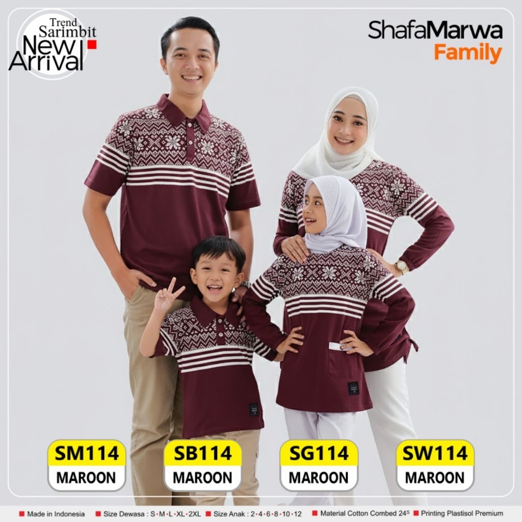 BAJU KAOS Couple Pasangan Keluarga Warna Putih SHAFA MARWA Buat liburan Lebaran